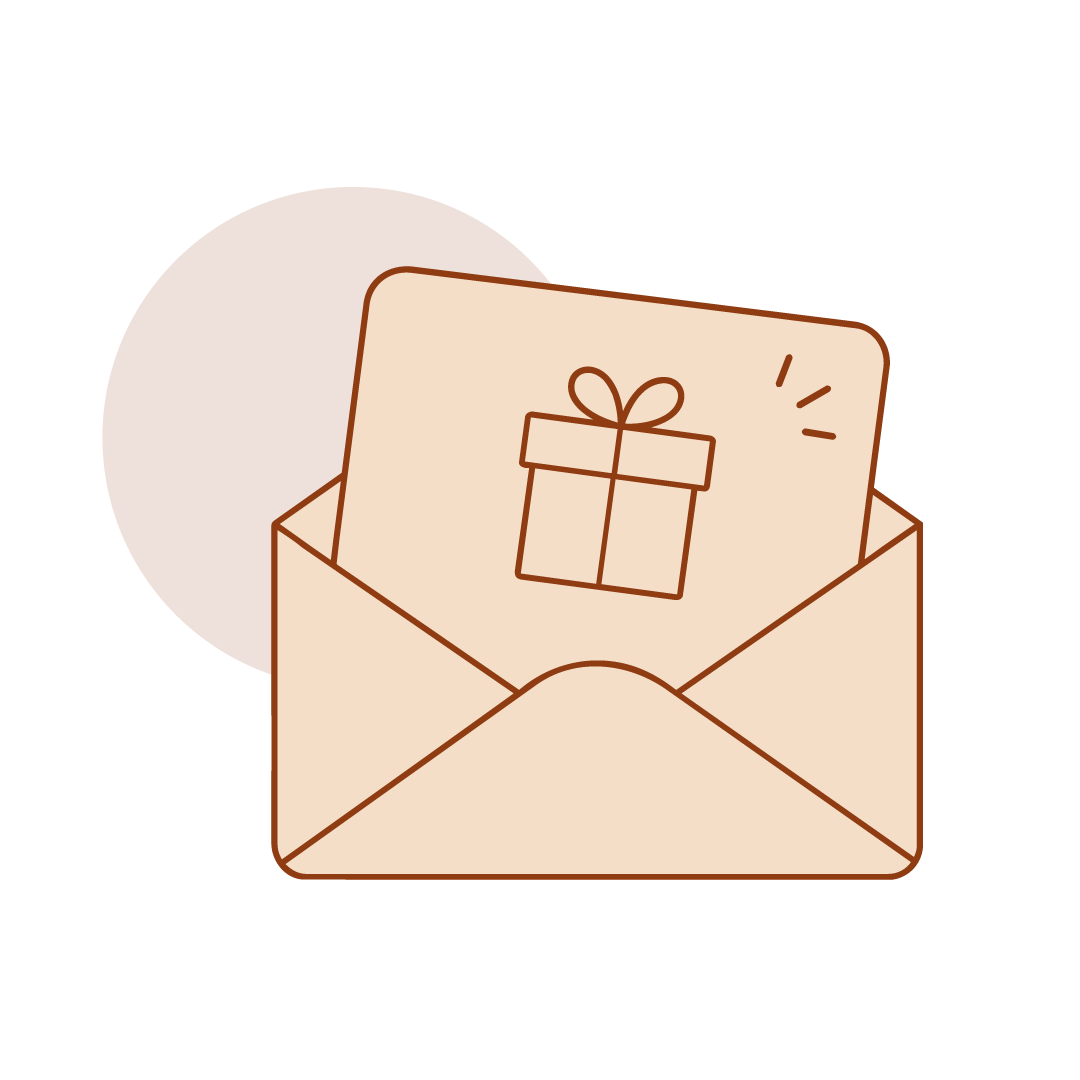 A gift card arriving in an envelope