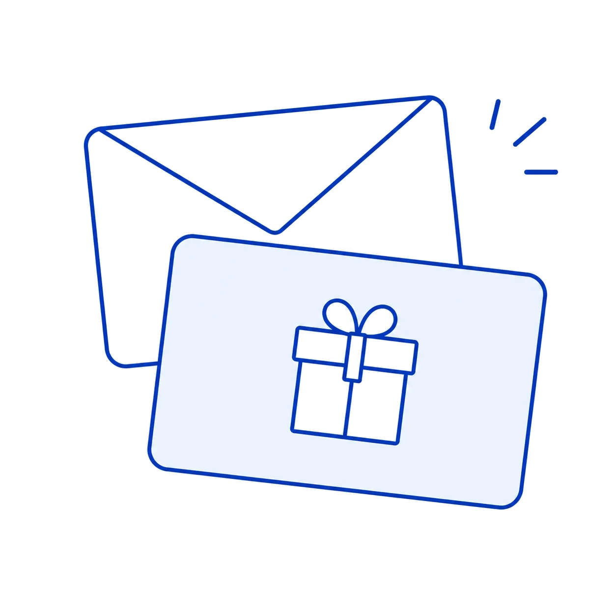 A gift card arriving in an envelope